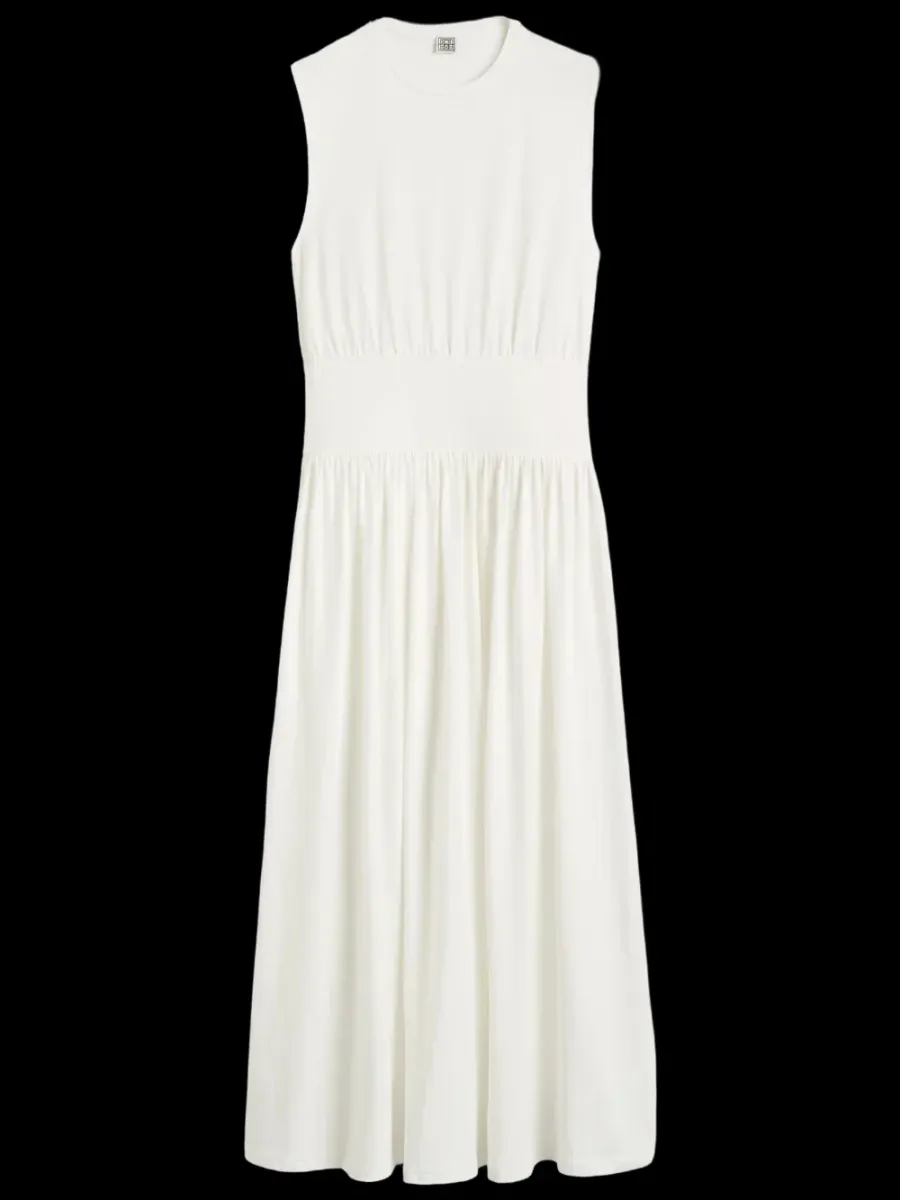 Sleeveless Cotton Dress Off-White