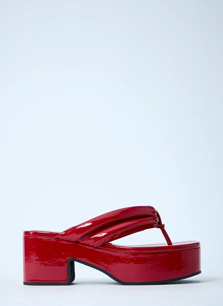 High-Shine Heeled Sandals