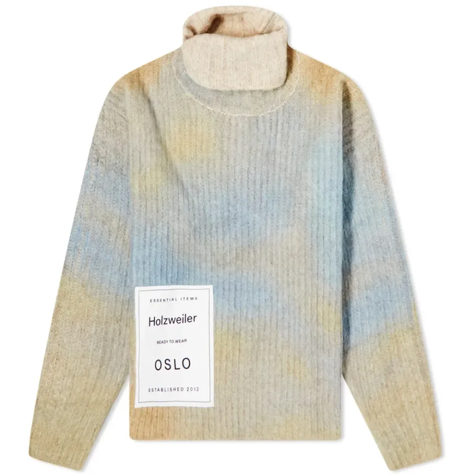 Multicolour High Neck Knitted Jumper