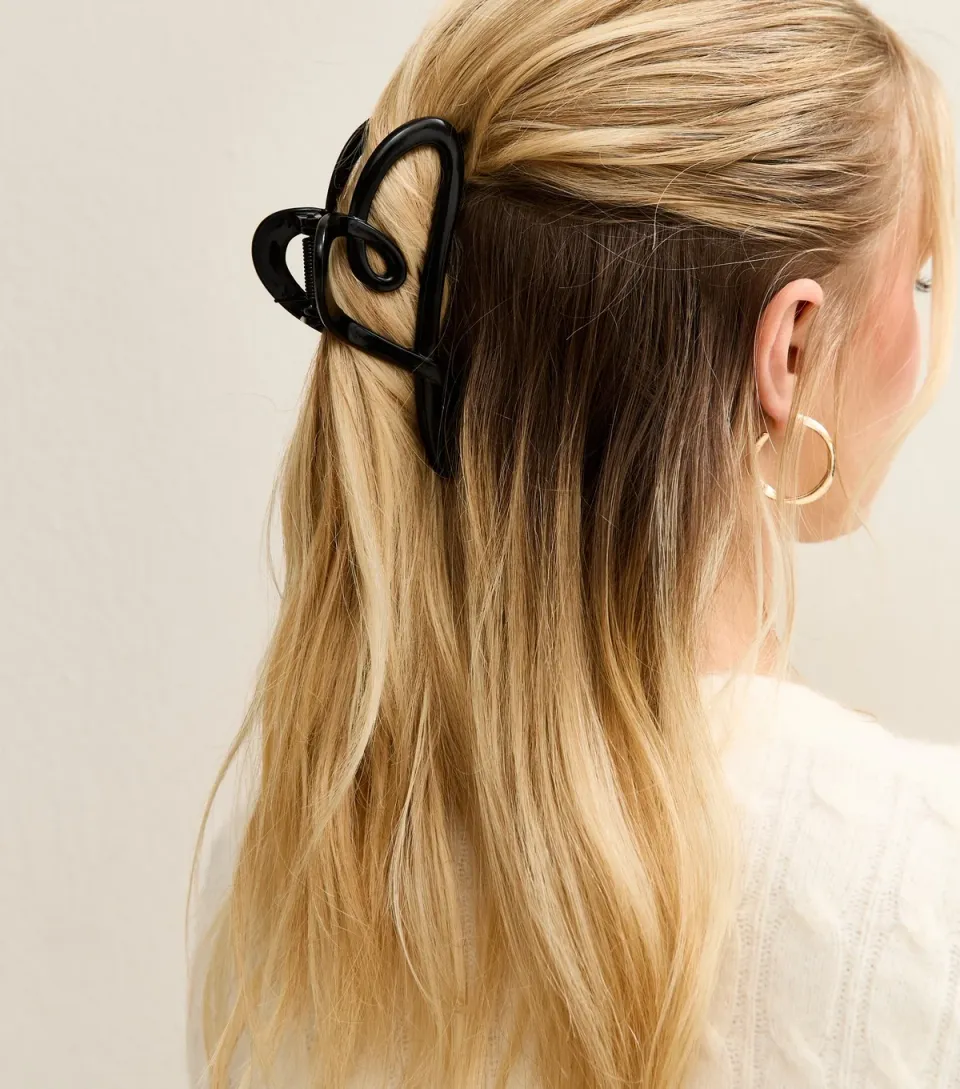 Black Heart Shaped Hair Clip
