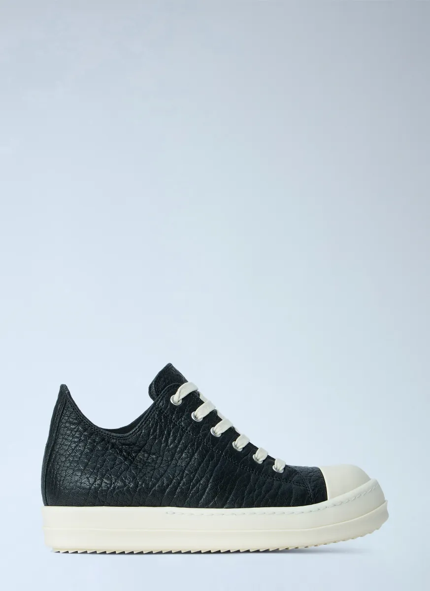 Textured Leather Low-Top Sneakers