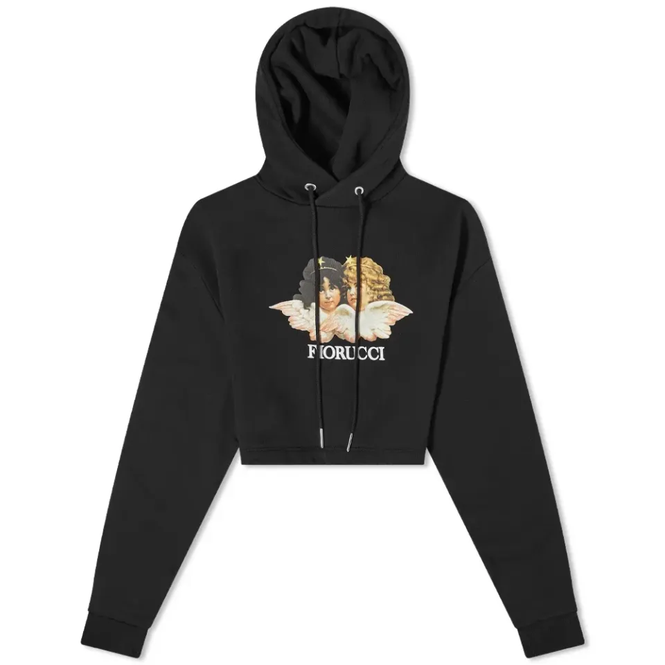 Vintage Angels Cropped Hoodie