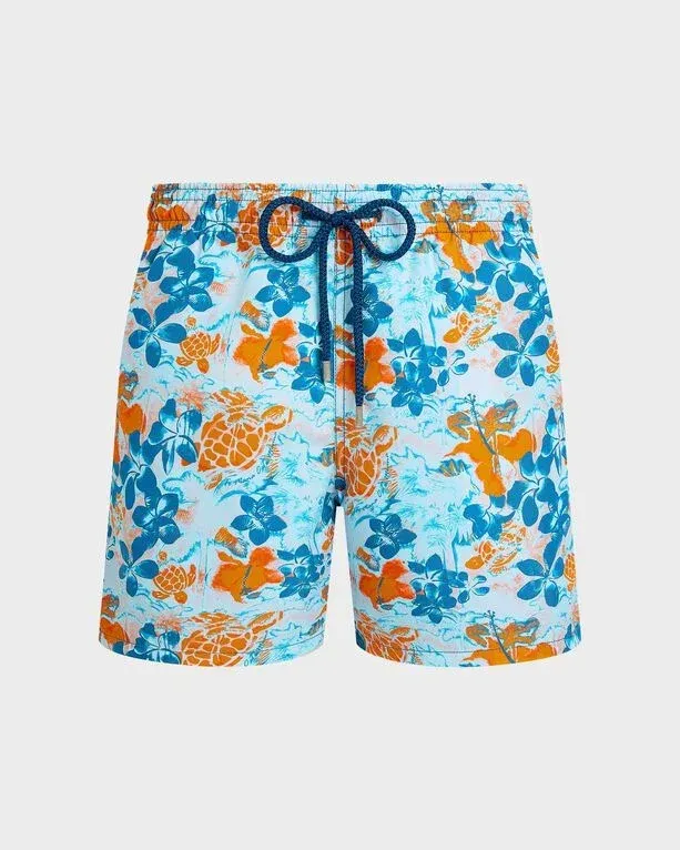 Men Swim Shorts Jungle Turtles