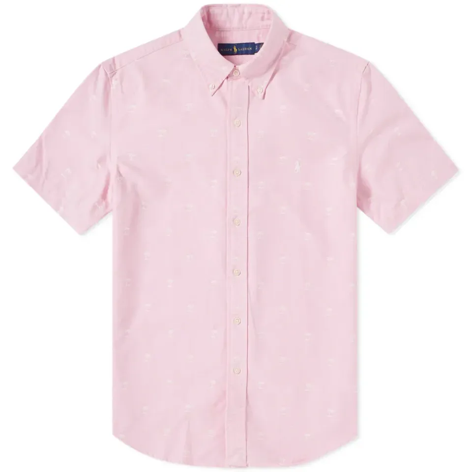 Short Sleeve Palm Jacquard Shirt