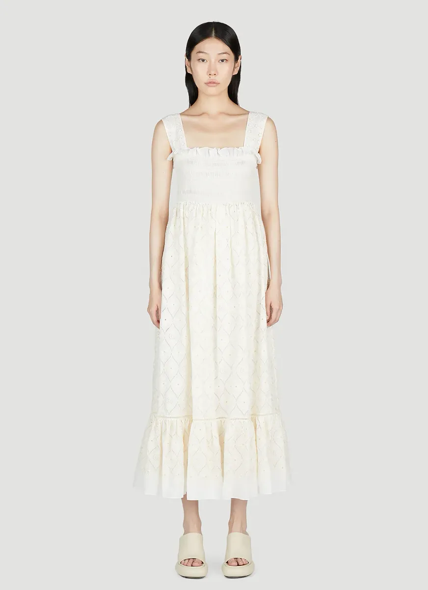 Double G Flower Broderie Anglaise Dress