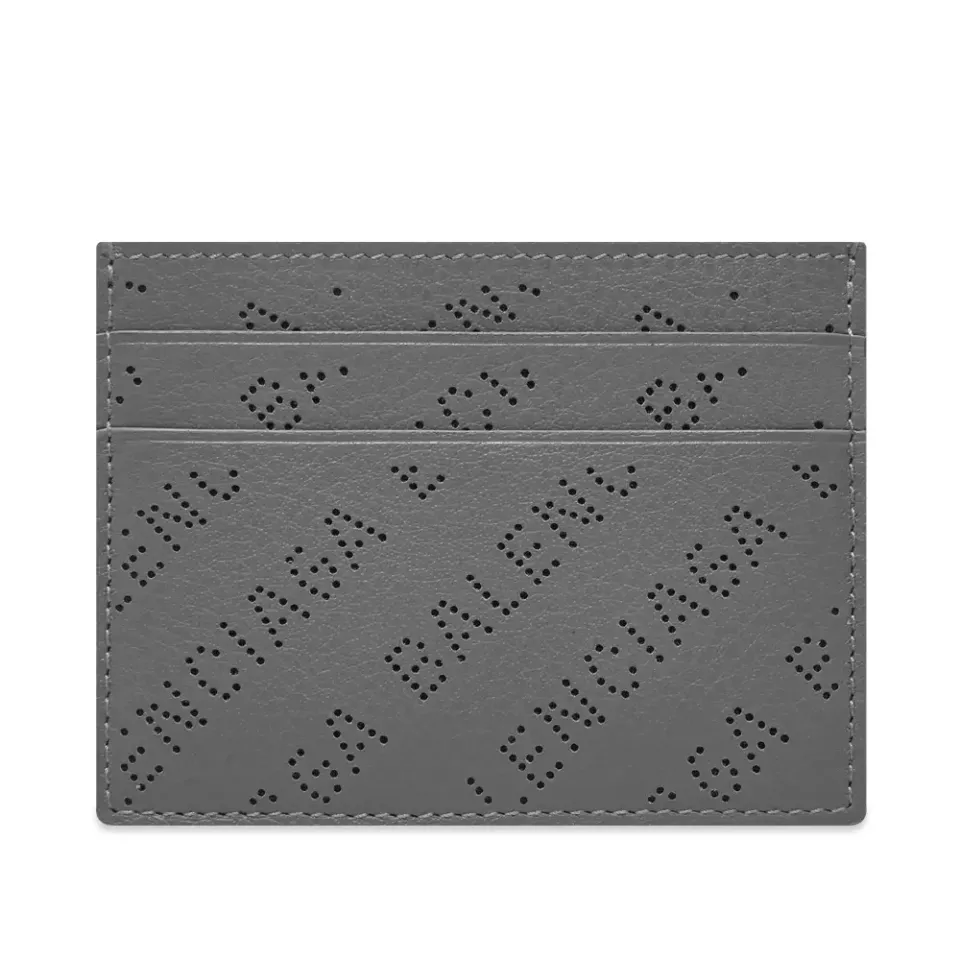 Perforated Logo Leather Card Holder
