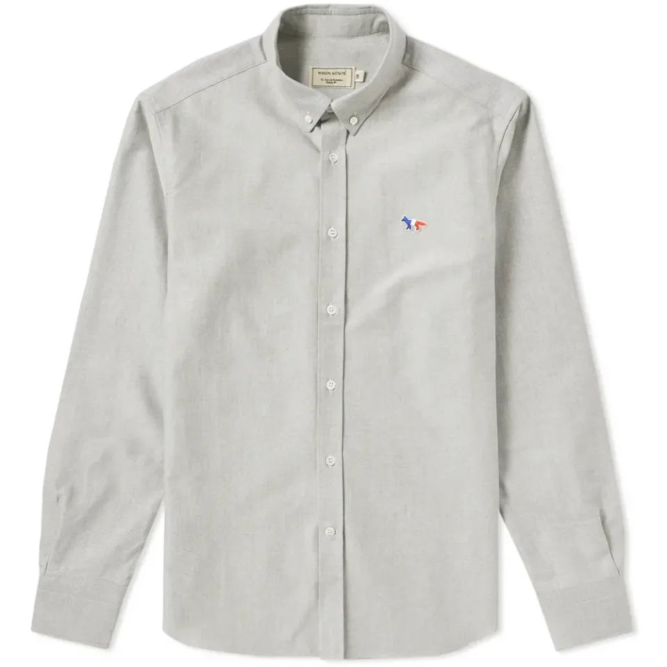 Maison Kitsuné Button Down Tricolour Fox Embroidery Oxford Shirt