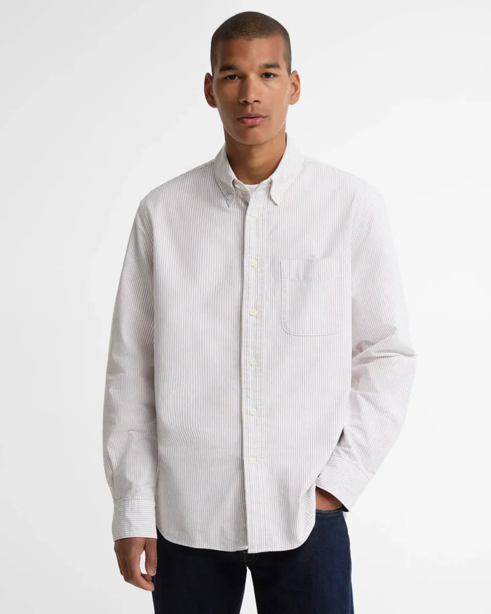 Striped Authentic-Fit Long-Sleeved Shirt