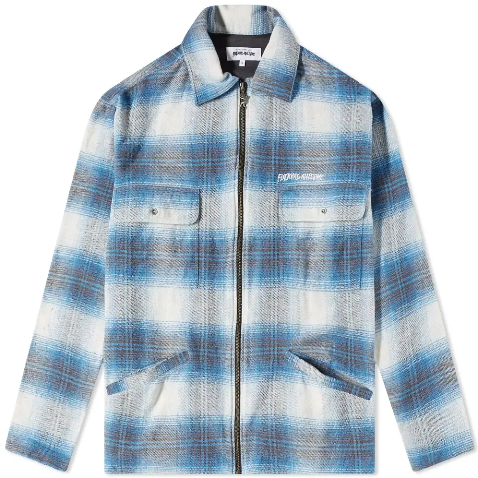 Full Zip Flannel Shirt Jacket