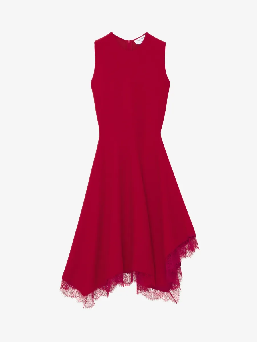 Lace Trim A-Line Dress