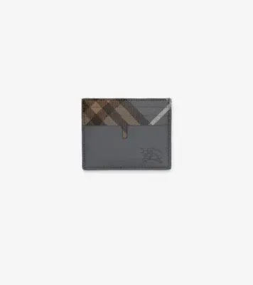 Tall Pop Check Card Case​ in Wave blue - Men, Leather