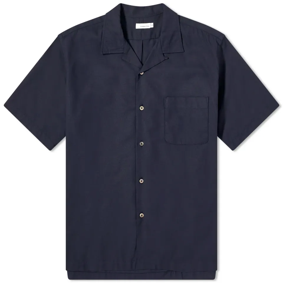 Short Sleeve Open Collar Panama Shirt