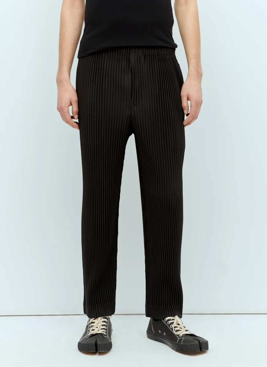 Straight-Leg Pleated Pants
