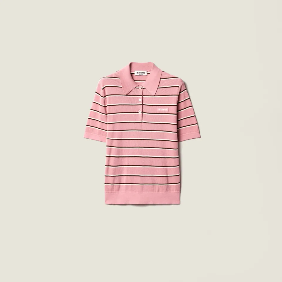 Cotton knit polo shirt