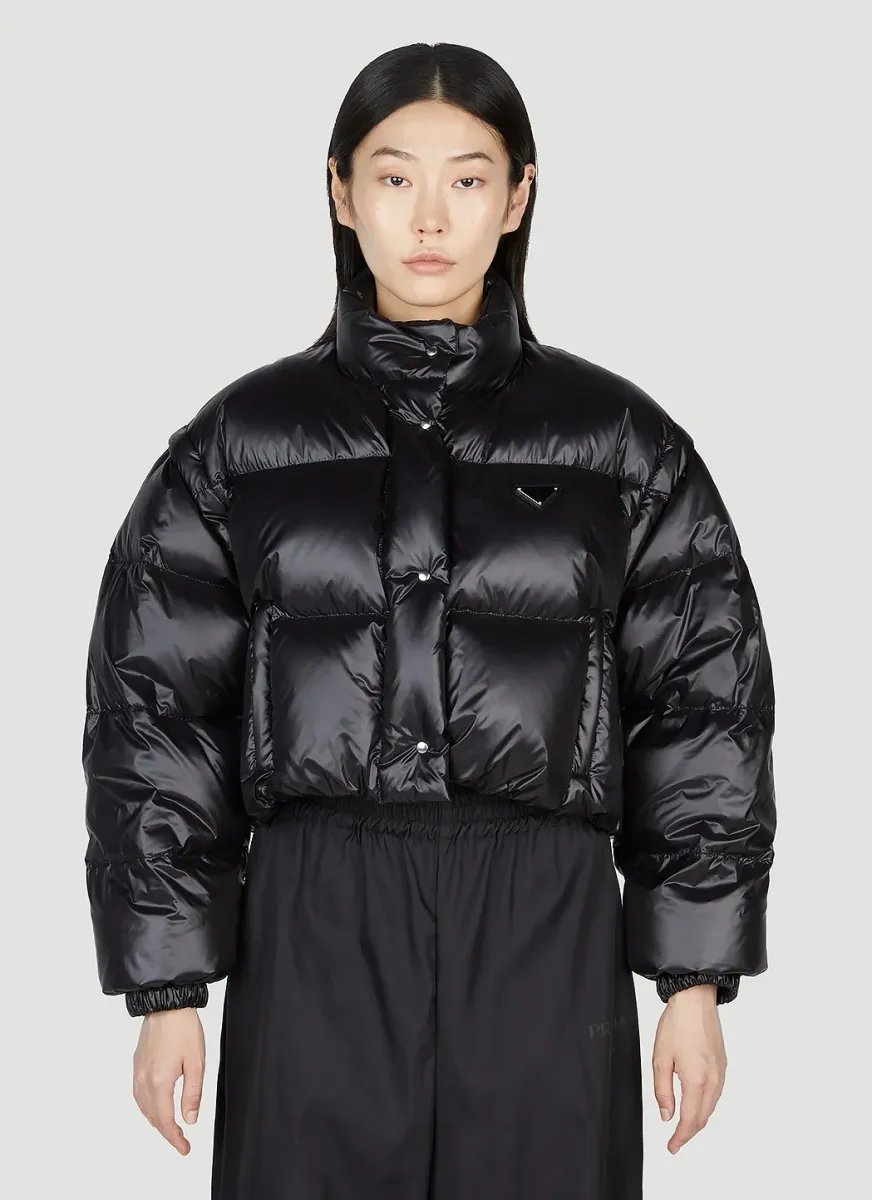 Re-Nylon Convertible Cropped Down Jacket