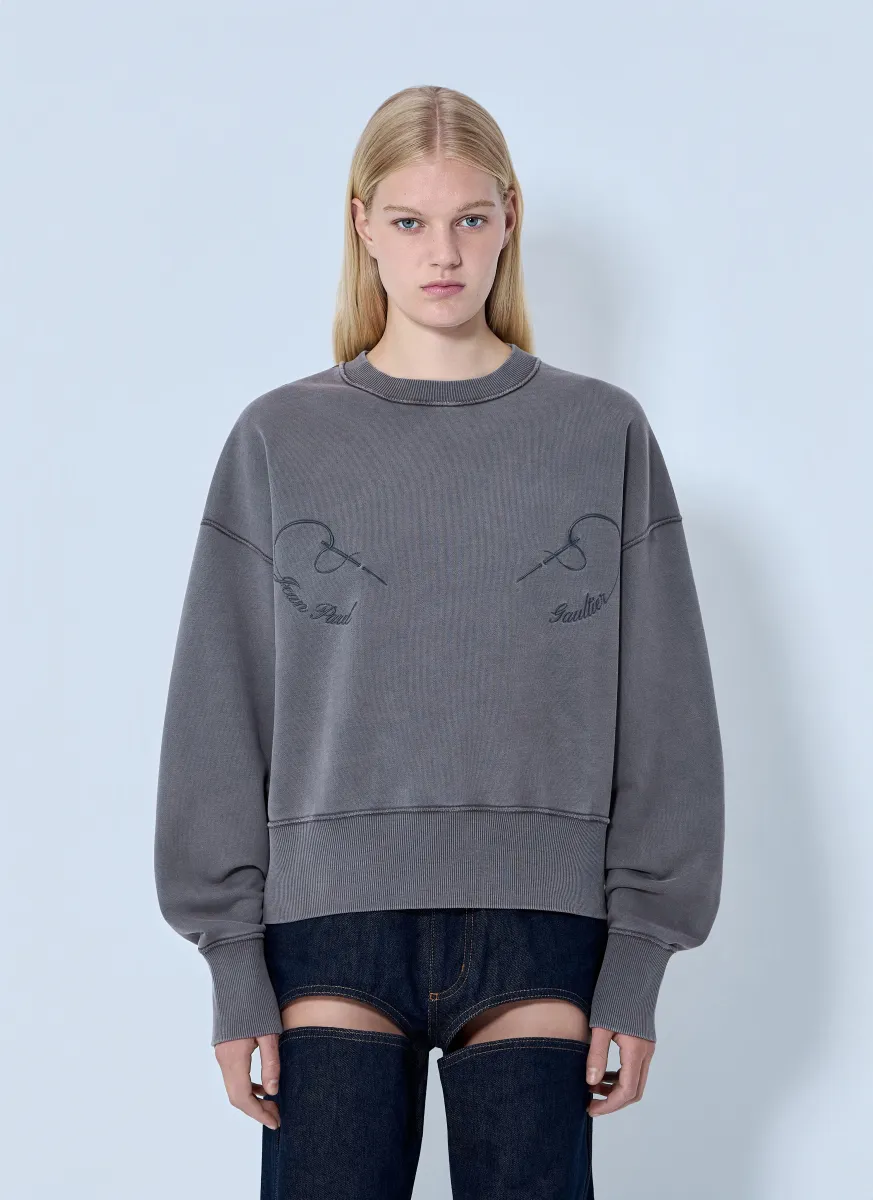 Fleece Embroidered Sweatshirt