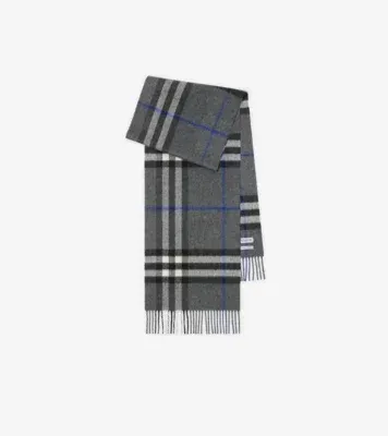 Check Cashmere Scarf in Marlborough grey