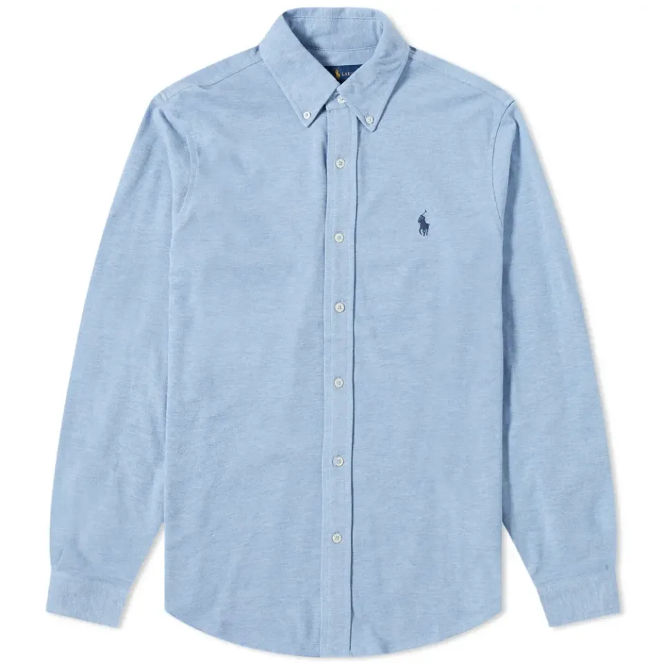 Slim Fit Button Down Pique Shirt