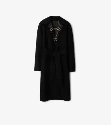 Reversible Wool Wrap Coat in Black 11/7 update title and Tab 1