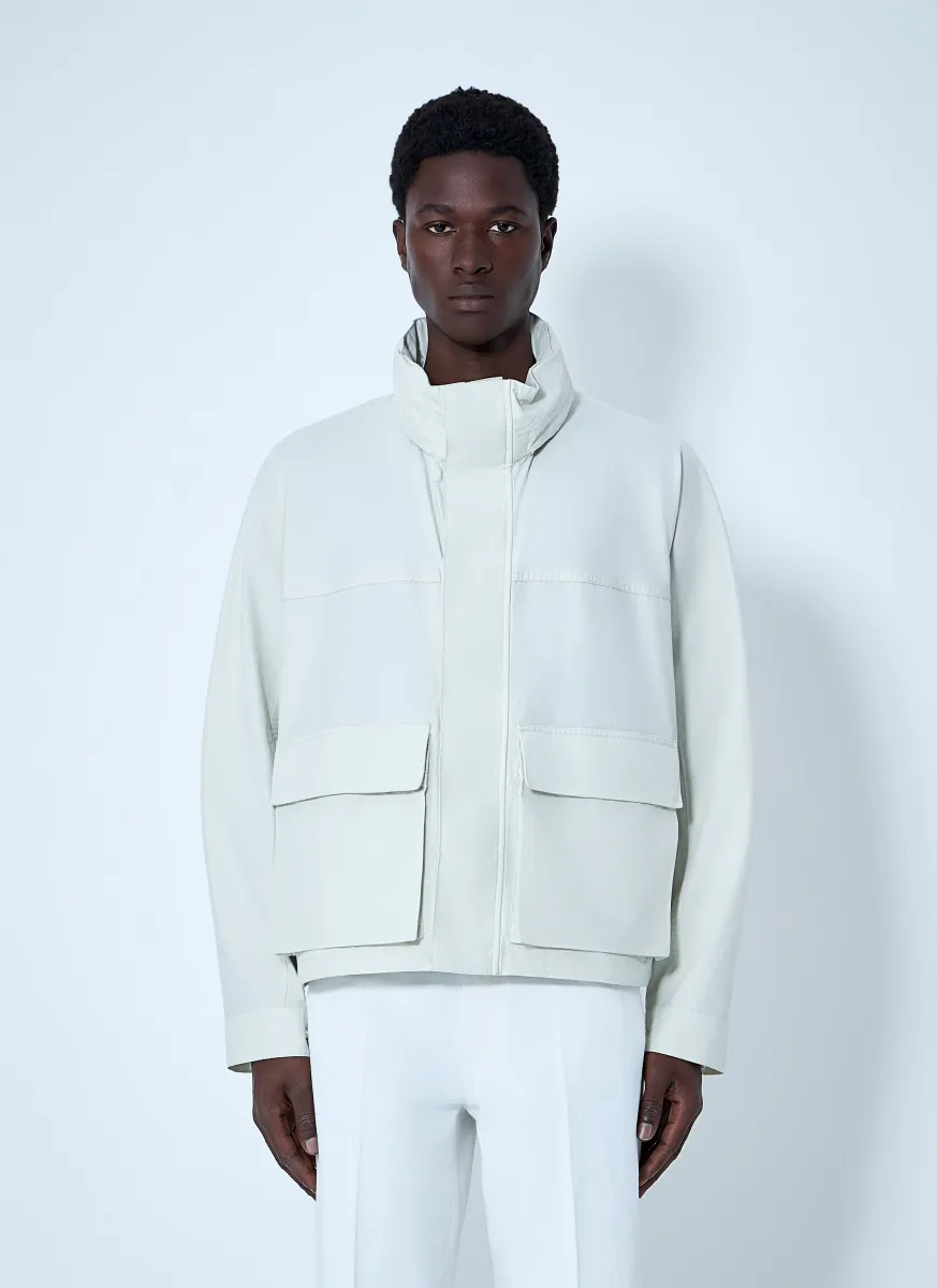 High-Collar Utility Jacket