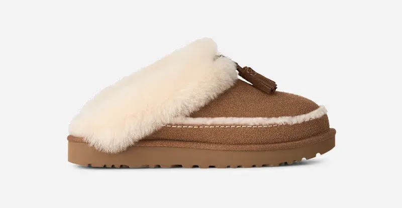 Clette Tassel Slipper, Leather/Wool
