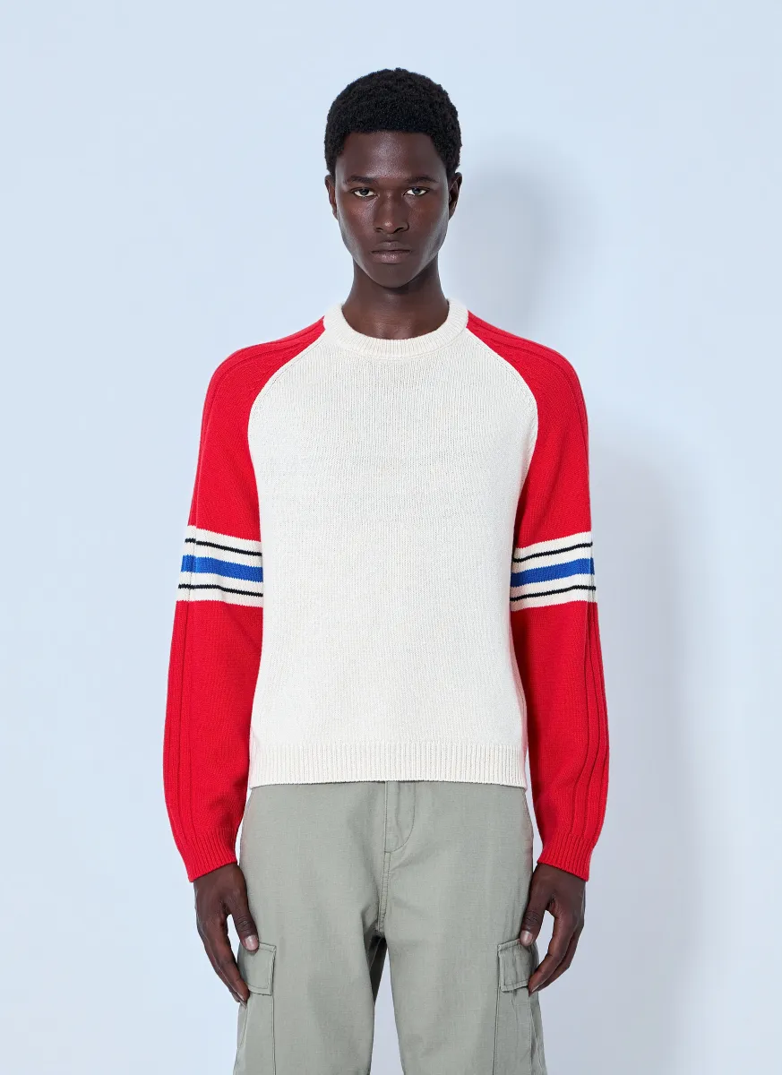 Stripe Raglan Crewneck Sweatshirt