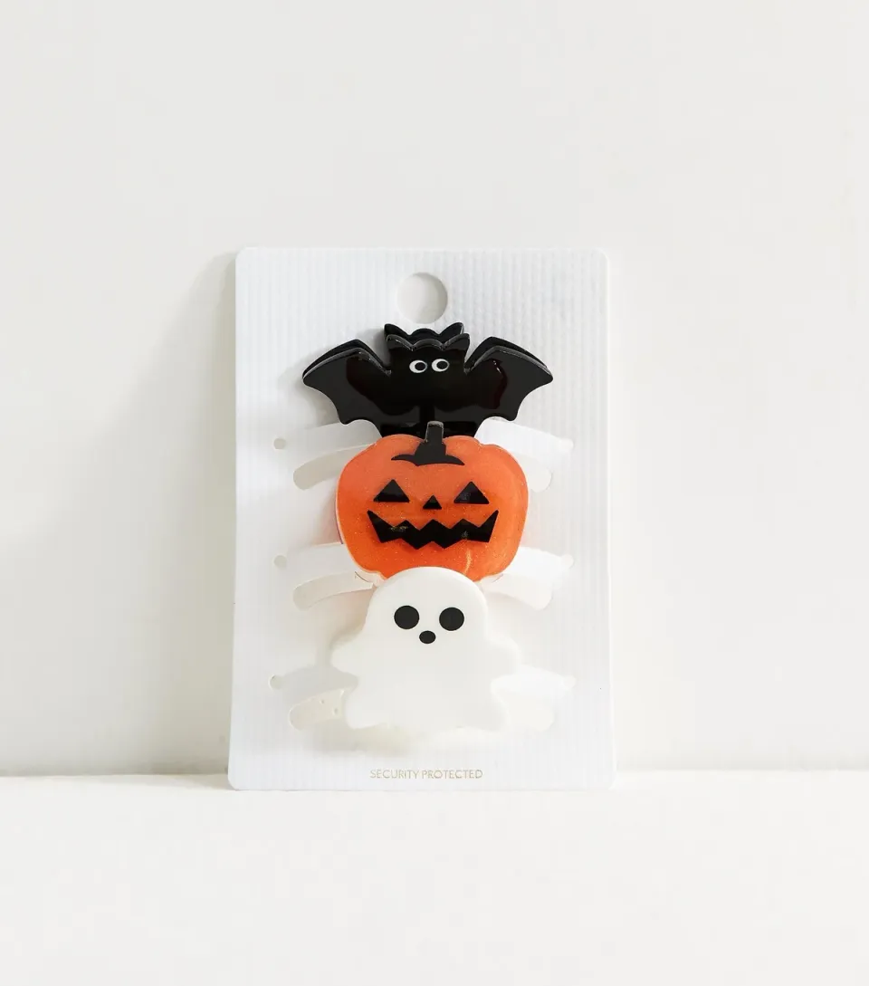 Pack Of 3 Multicolour Halloween Hair Claw Clips