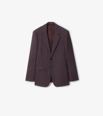 Wool Tailored Jacket in Wine red melange