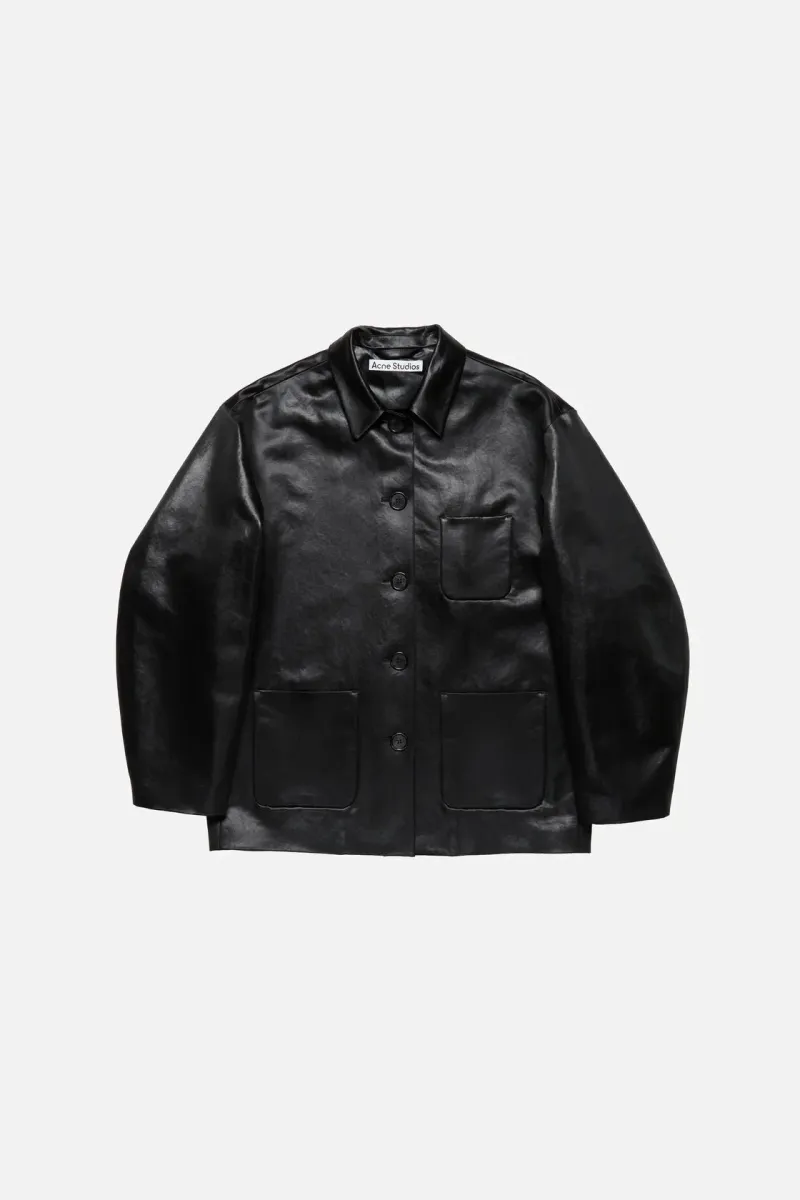Satin logo overshirt