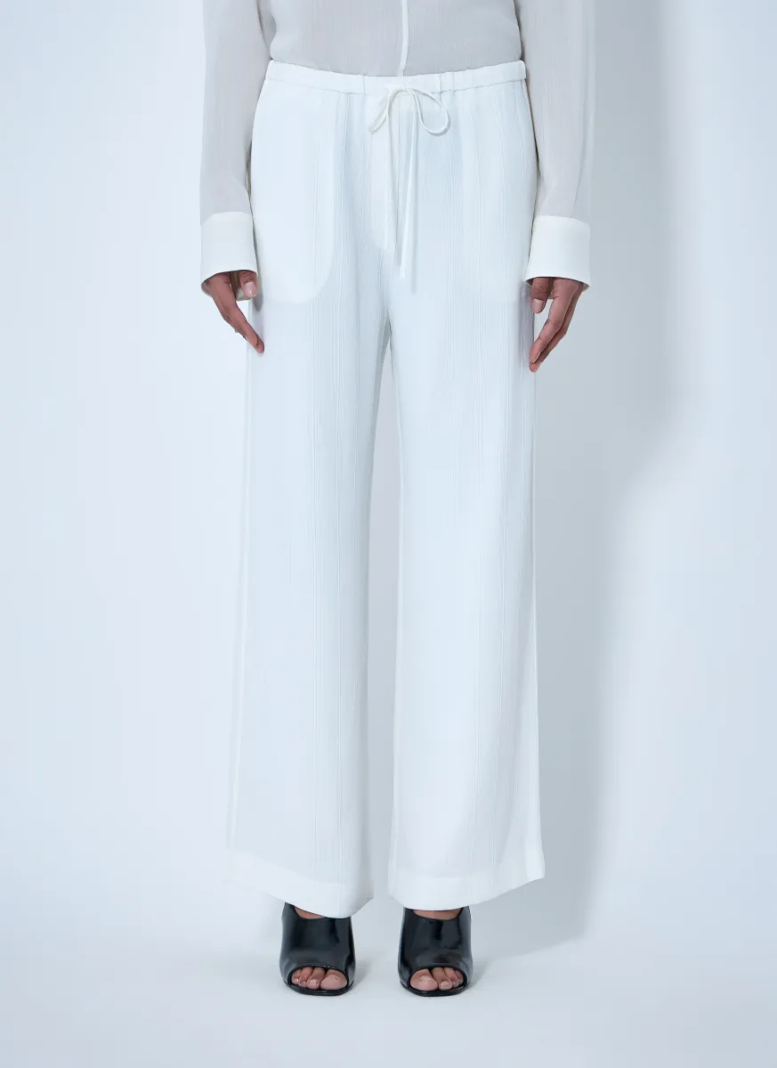 Wide-Leg Trousers with Drawstring Waist