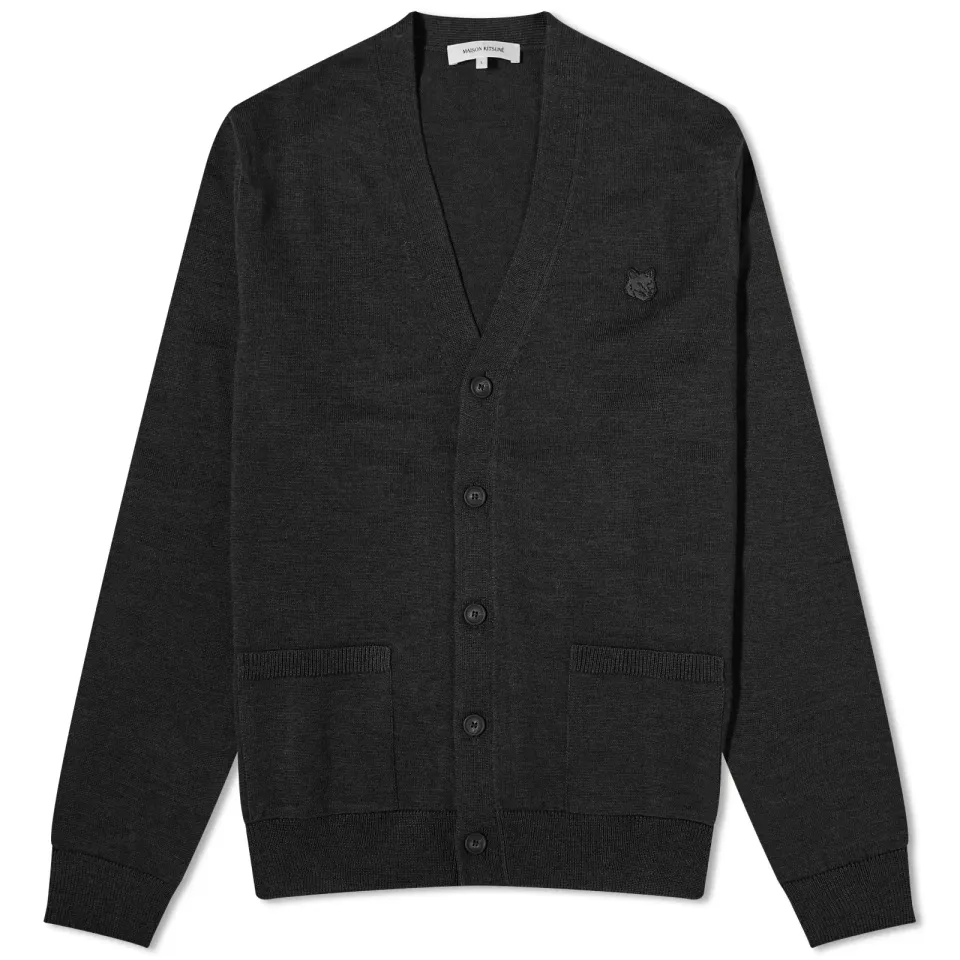 Tonal Fox Head Patch Regular Cardigan
