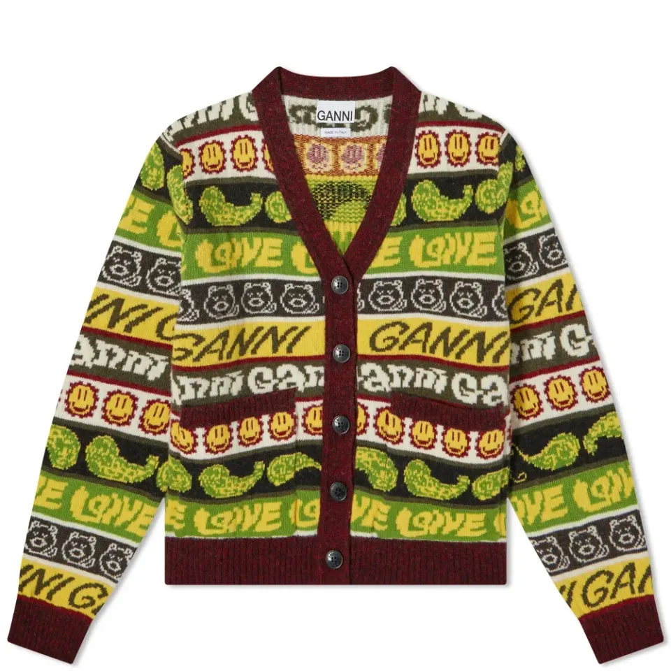 Knitted Cardigan Will All Over Pattern