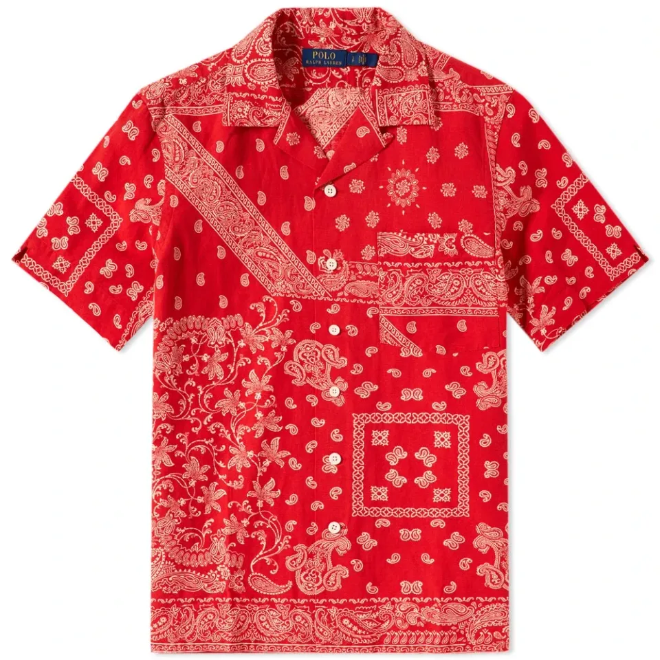 Short Sleeve Bandana Vacation Shirt