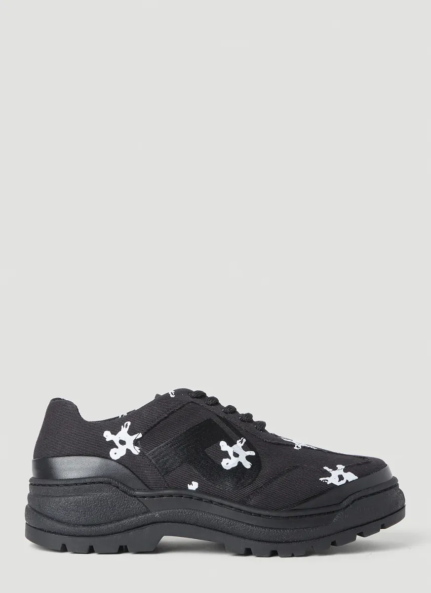 Basalt White Flower Lace-Ups