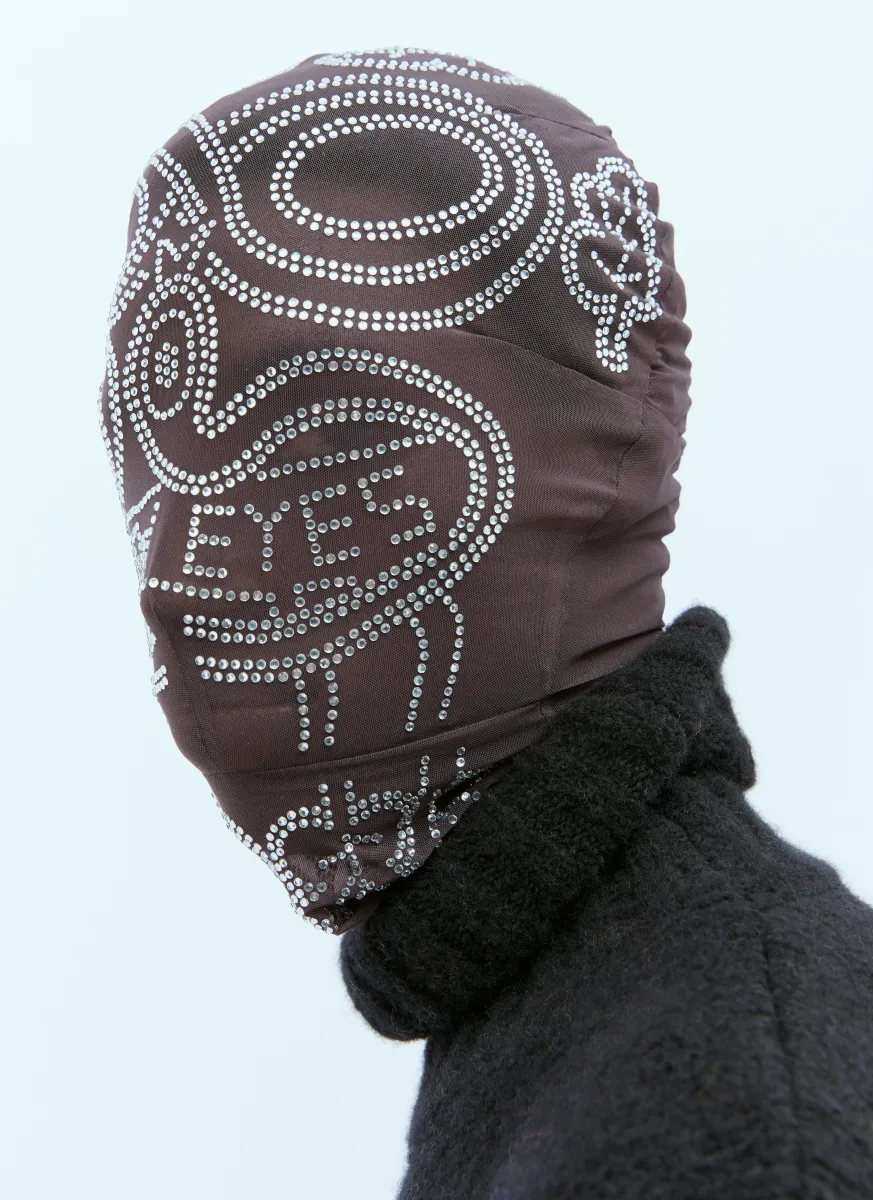 Rhinestone Mesh Mask