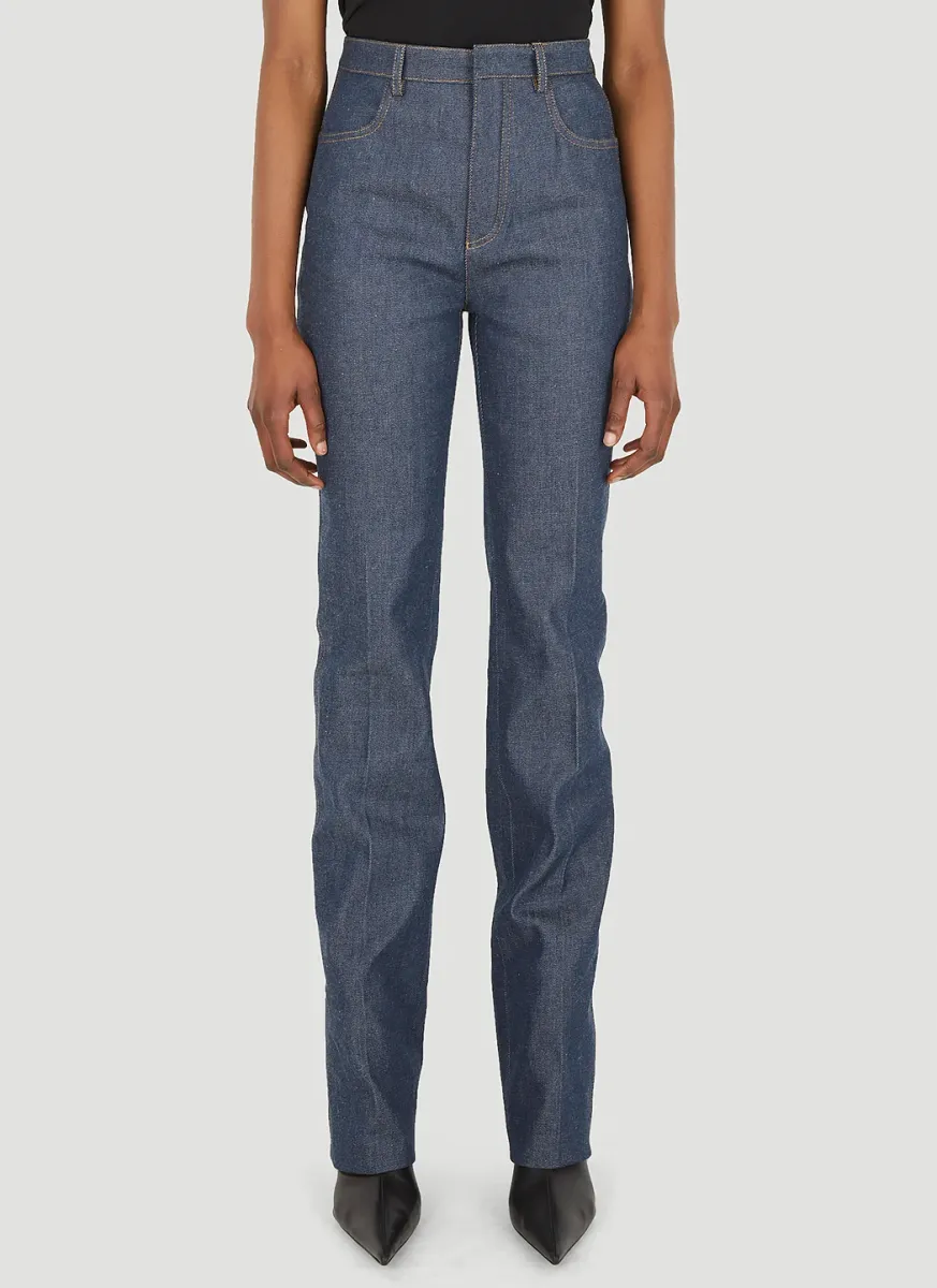 Straight-Leg Denim Jeans