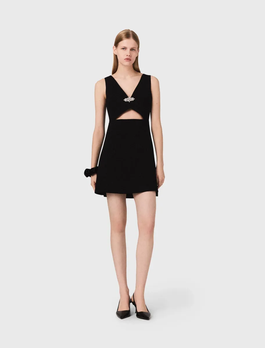 Jewel-embroidered short dress
