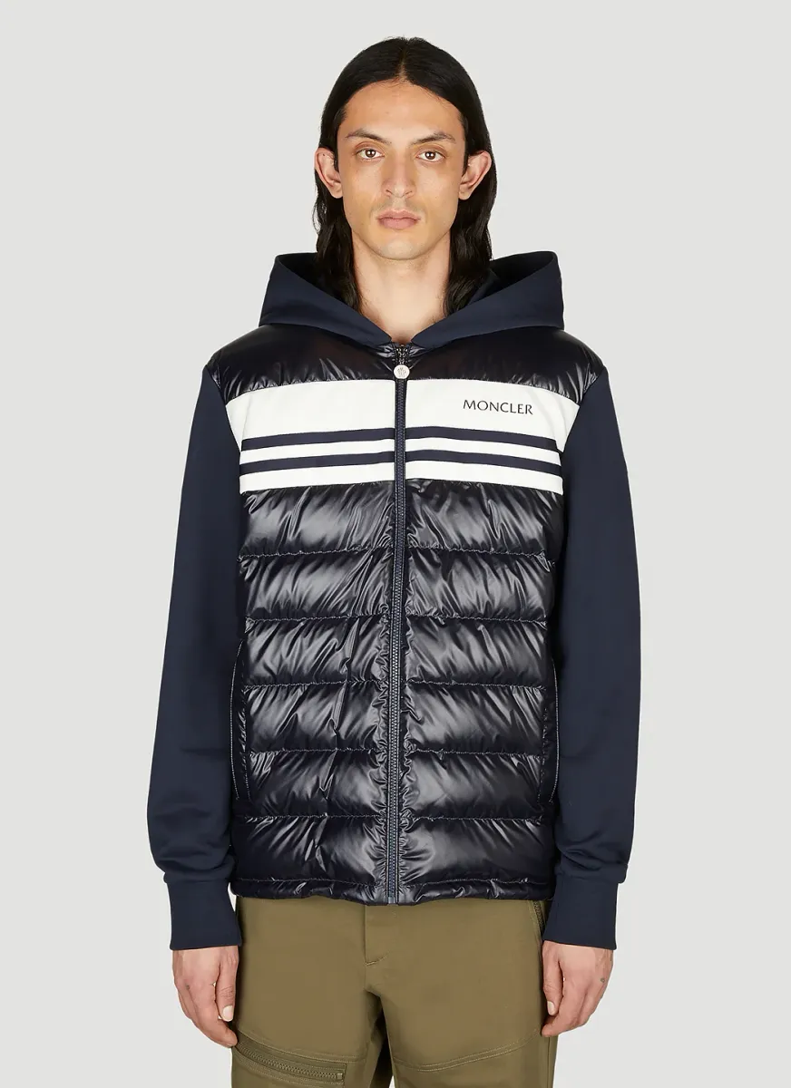 Padded Cotton Zip-Up Hooded Sweatshirt