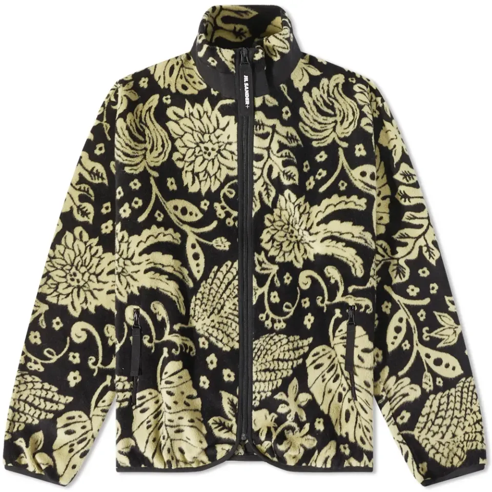 Plus Floral Fleece Zip Through Jacket