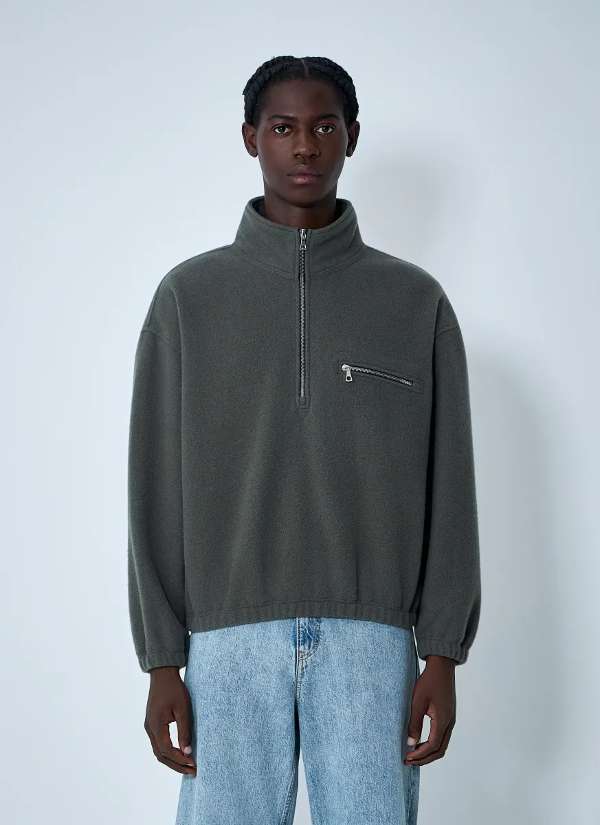 Zip-Up Fleece Sweatshirt