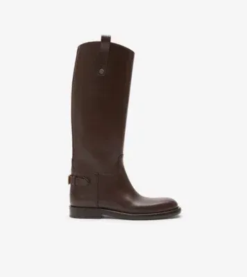 Leather Cavalier Boots in Treacle brown