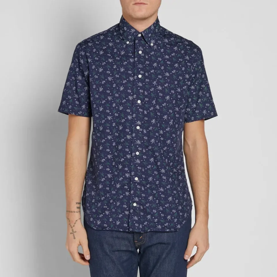 Short Sleeve Geometric Print Shirt