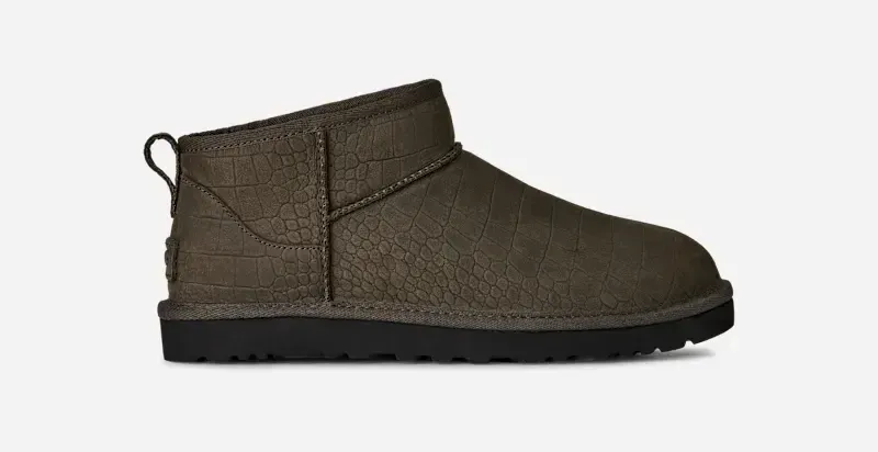 Classic Ultra Mini Embossed Boot, Nubuck/Polyester/Leather