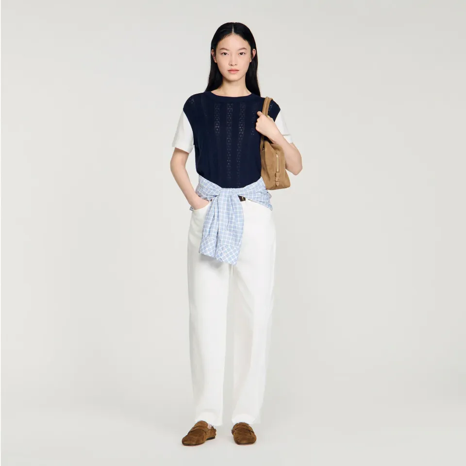 Pointelle knit jumper