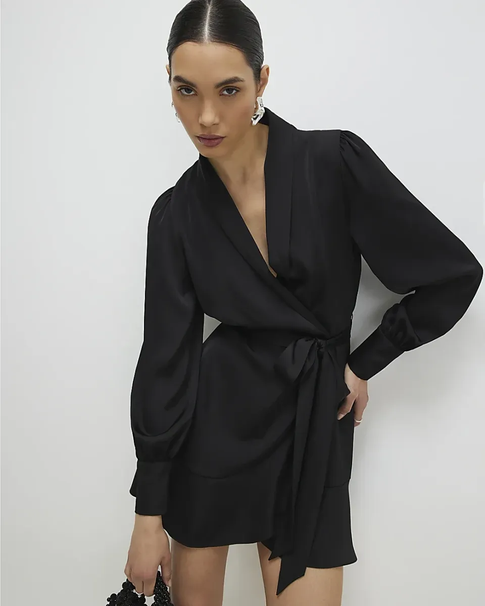 Wrap Front Mini Dress