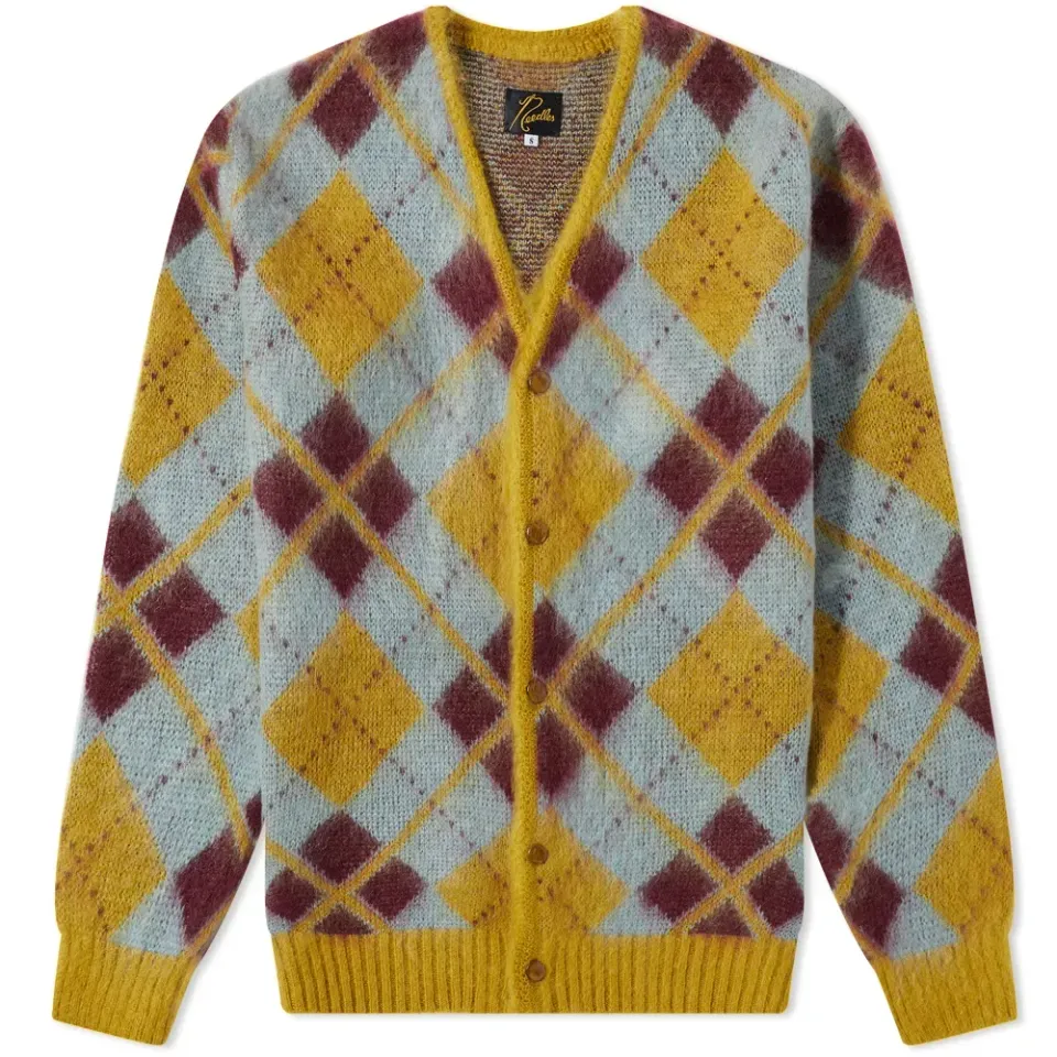 Mohair Argyle Cardigan