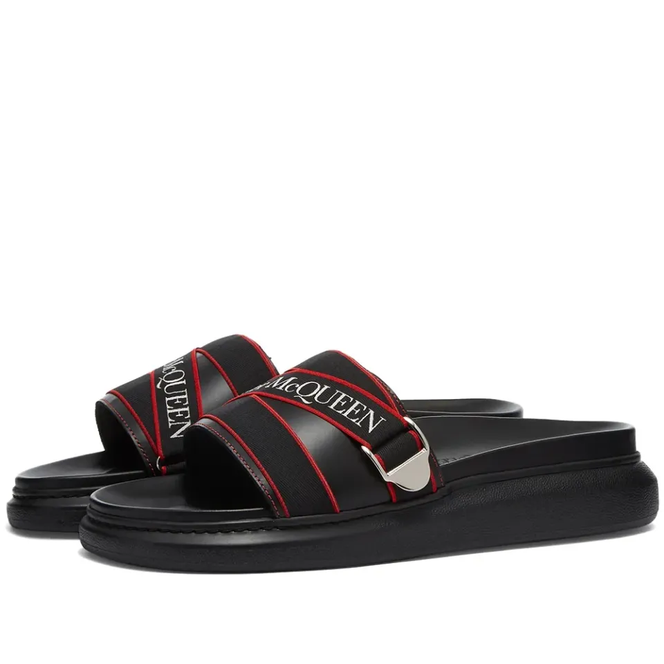 Wedge Sole Taping Logo Pool Slide
