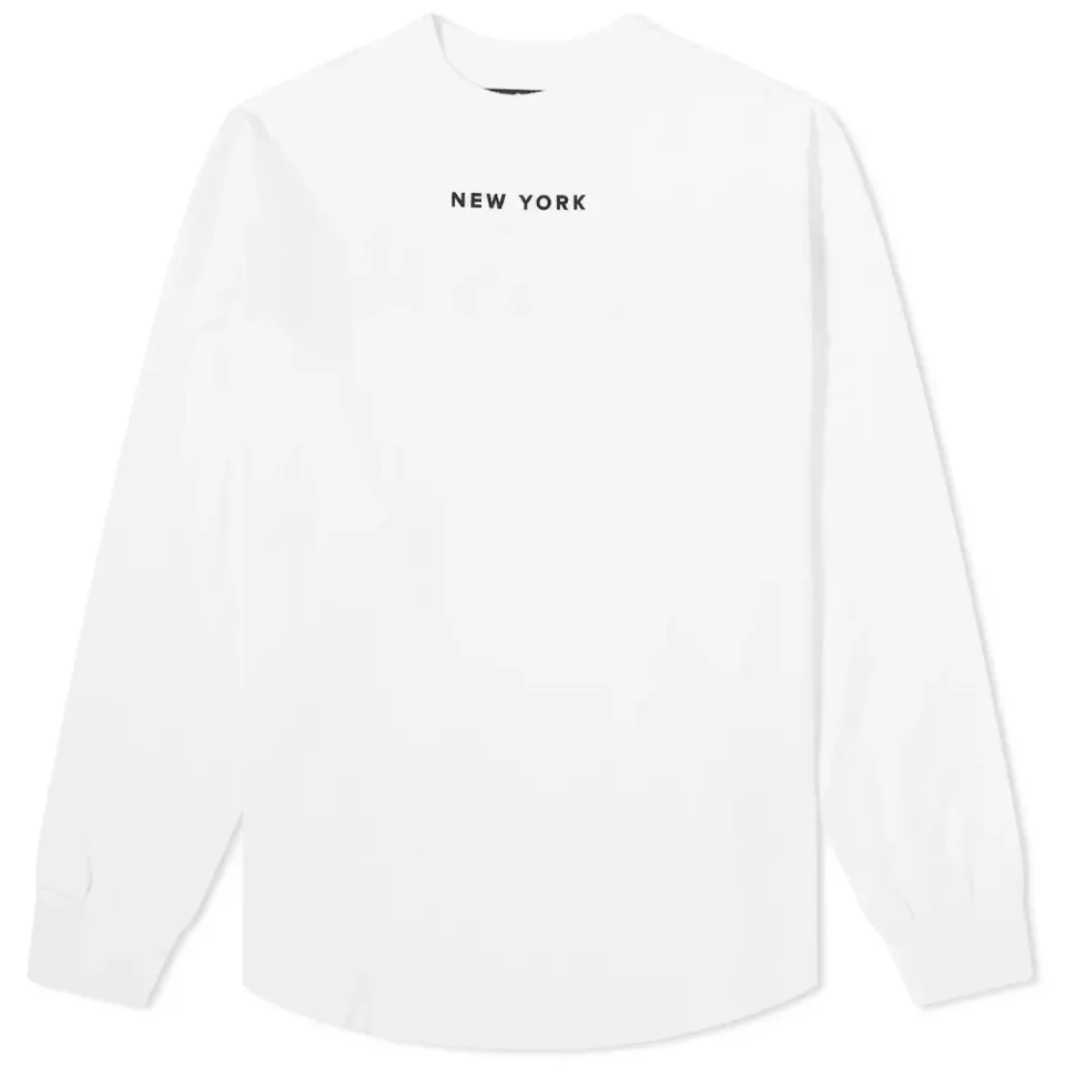 Long Sleeve New York Sprayed Back Print T-Shirt
