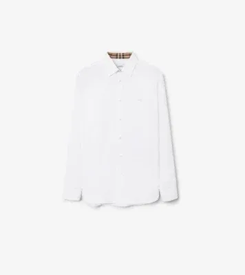 Slim Fit Stretch Cotton Shirt in White