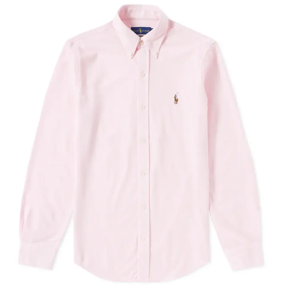 Slim Fit Button Down Pique Shirt